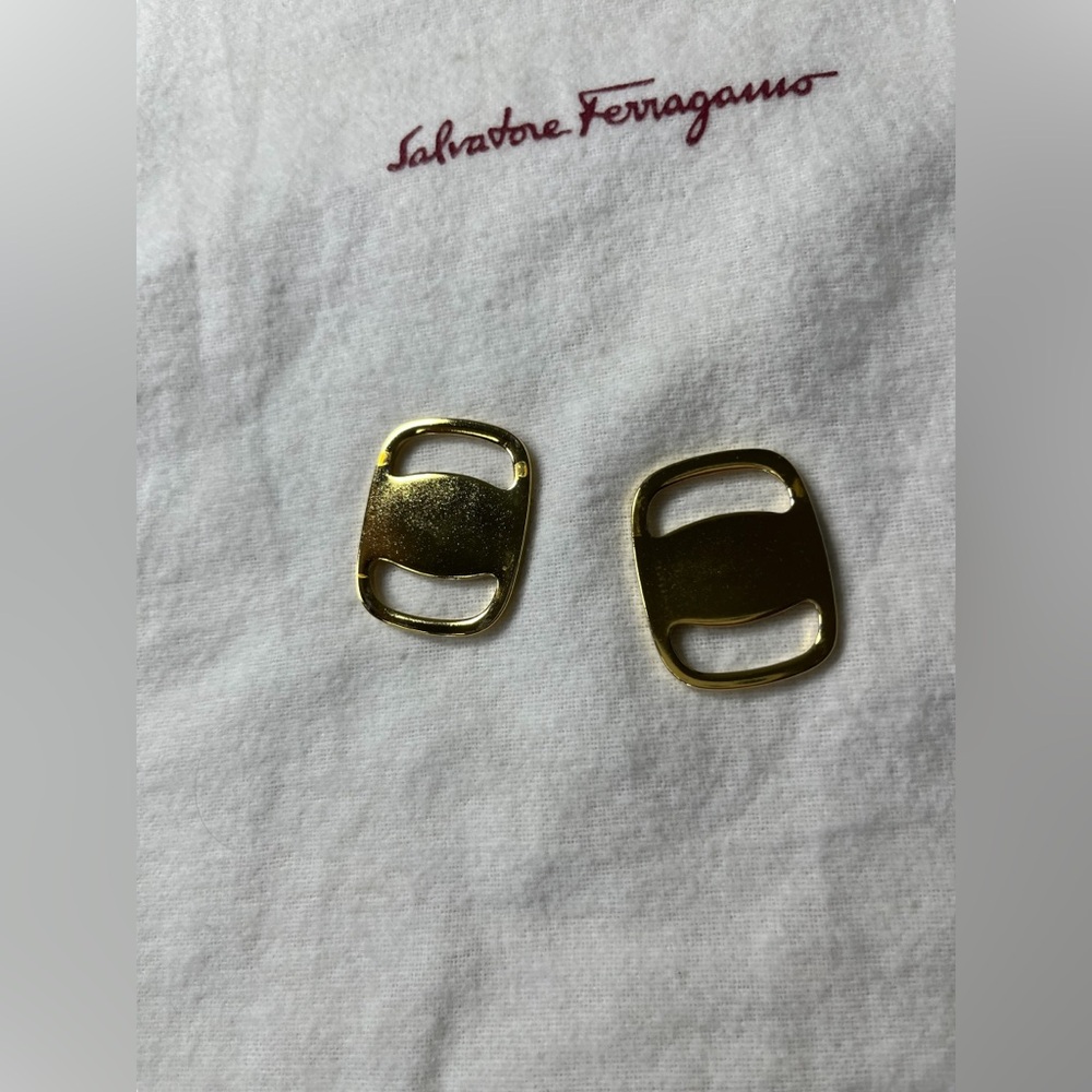 Authentic SALVATORE FERRAGAMO Logo Accessory Scarf Ring SET OF TWO with Dust Bag - Picture 14 of 16